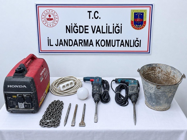 Niğde Çiftlik'te kaçak kazı operasyonunda 1 şüpheliye işlem başlatıldı