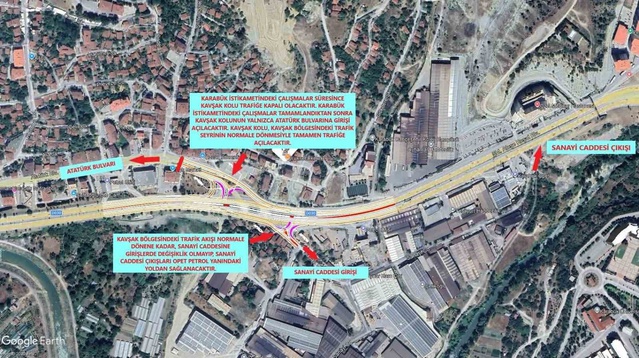 Karabük'te Kurtuluş Kavşağı'nda trafik düzenlemesi 26 Eylül'de başlıyor