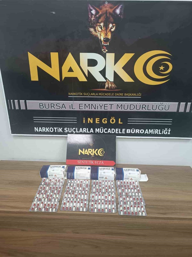 Bursa İnegöl'de operasyonda 224 sentetik ecza ele geçirildi, şahıs gözaltına alındı