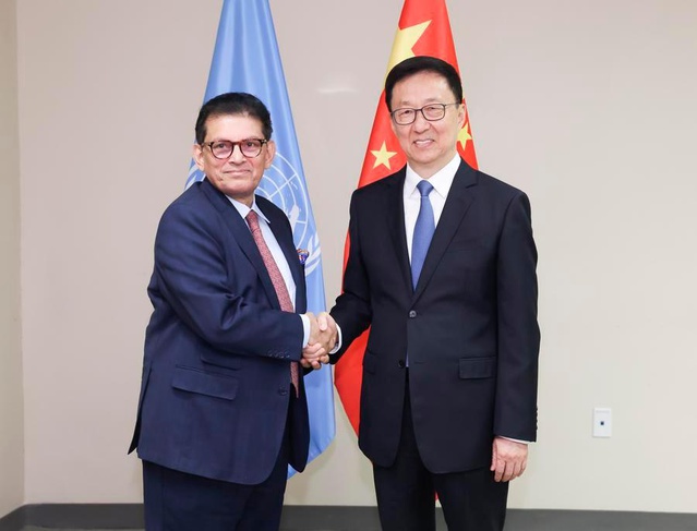 Han Zheng, BM Genel Kurulu Başkanı Rahman'a Çin'in BM'yi desteklediğini iletti