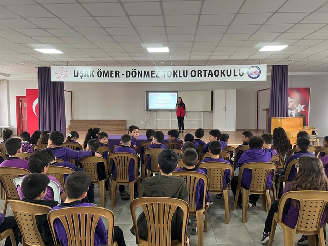 Uşak Tarım ve Orman Müdürlüğü, Ömer Dönmez Toklu Ortaokulunda gıda israfı eğitimi verdi