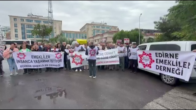 Edirne Emekliler Derneği eylem yaptı, emeklilerin yüzde 85'i açlık sınırı altında