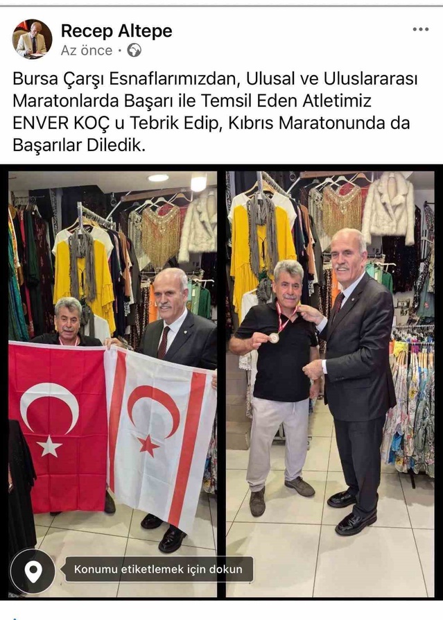 Recep Altepe, Kıbrıs Maratonu öncesi Bursalı atlet Enver Koç'u ziyaret etti