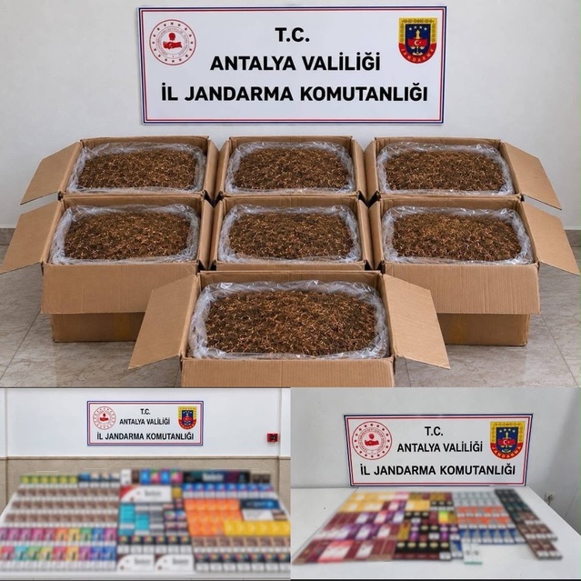 Antalya'nın Alanya ve Döşemealtı ilçelerinde 210 kg kıyılmış tütün ele geçirildi