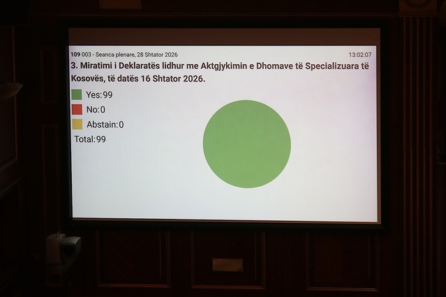 Kosova Meclisi Lahey'deki UÇK cezalarını kınayan bildiriyi oybirliğiyle kabul etti