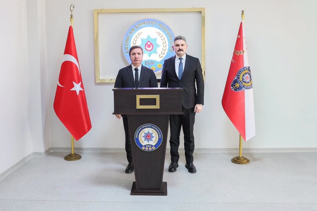Erzincan Valisi, Emniyet Müdürü Doköz'e iade-i ziyaret yapıp POMEM'den bilgi aldı