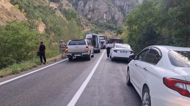 Tunceli'de Pülümür Çayı'na düşen otomobildeki 5 yaralı iş makinesiyle kurtarıldı