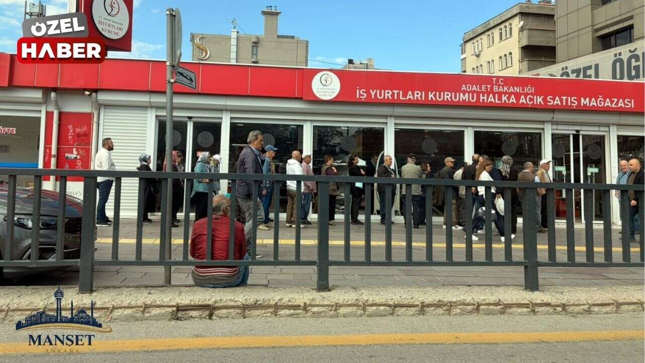 İş Yurtları Satış Mağazası önünde yoğunluk oluştu