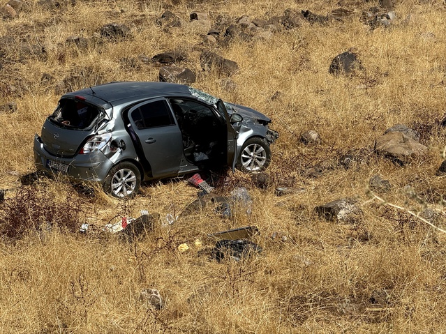 Şanlıurfa Siverek'te şarampole devrilen otomobildeki 2 kişi yaralandı