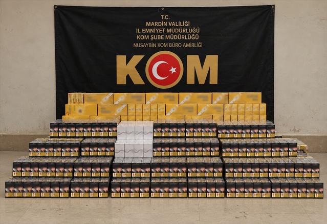 Mardin Nusaybin'de kaçak sigara operasyonunda 12 bin 520 paket ele geçirildi