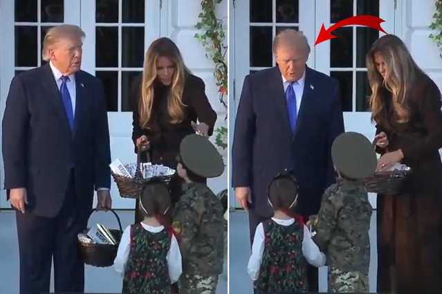 Trump'ın karşısına Sovyet askeri kıyafetiyle çıktı