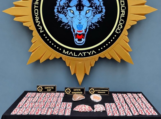 Malatya'da operasyonda 9 şüpheli gözaltına alındı, bin 600 sentetik hap ele geçirildi