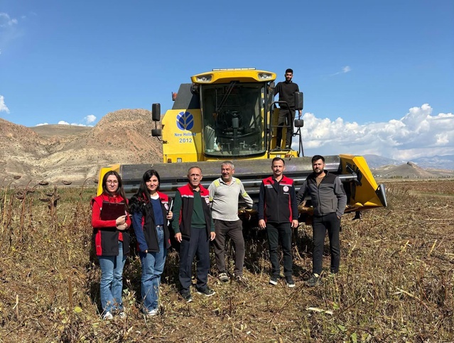 Erzincan Çayırlı'da ayçiçeği hasadında biçerdöverler dane kaybına karşı denetleniyor