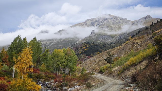 Artvin Yusufeli'de Bıçakçılar köyünün sonbahar renkleri dronla görüntülendi