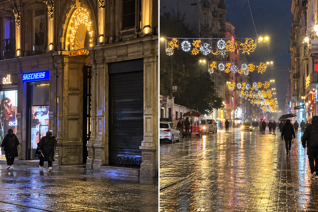 İstanbul'da sağanak İstiklal Caddesi'ni de vurdu