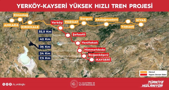 Yerköy-Kayseri YHT hattında fiziki ilerleme yüzde 50'yi geçti