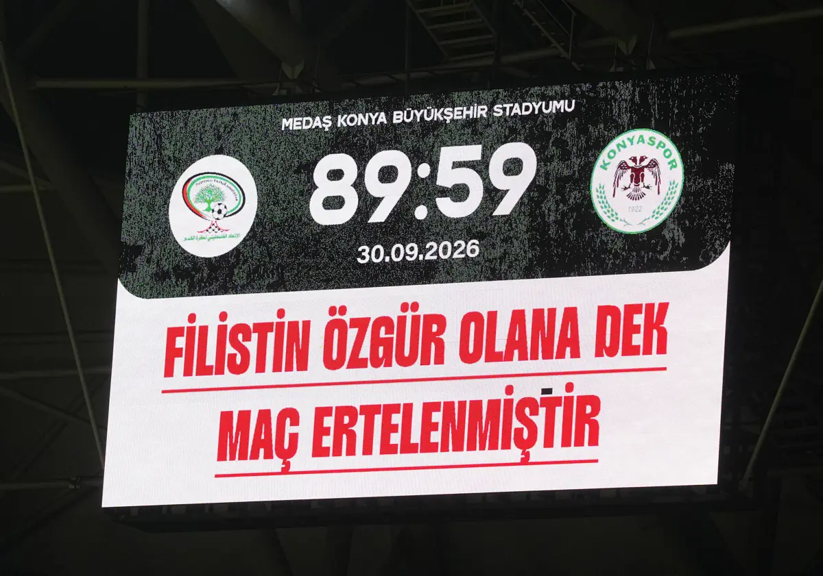 Konya'da Filistin için oynadılar. Dünyaya en anlamlı mesajı skorboarddan verdiler