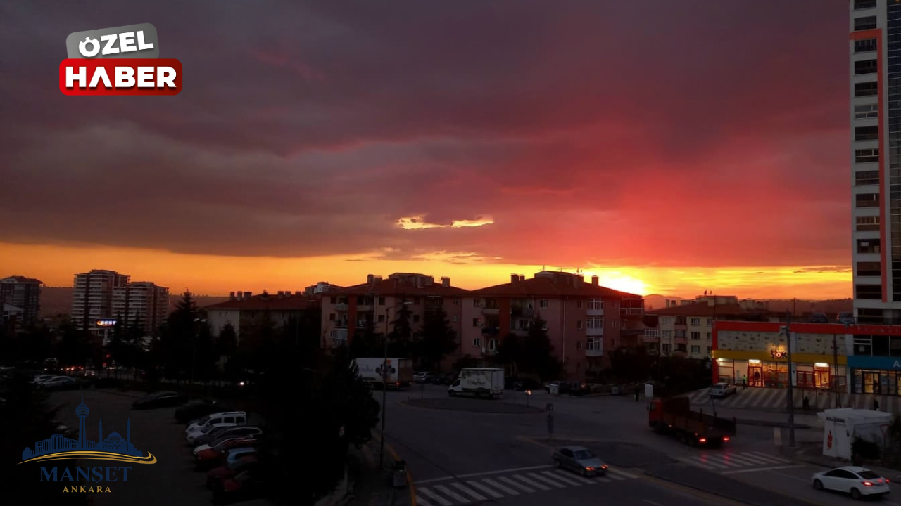 Ankara'daki gün batımı görsel şölen oluşturdu