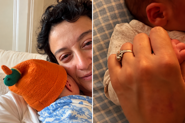 Melike Şahin’den oğlu Robin’le ilk fotoğraflar! Lohusalara da selam gönderdi