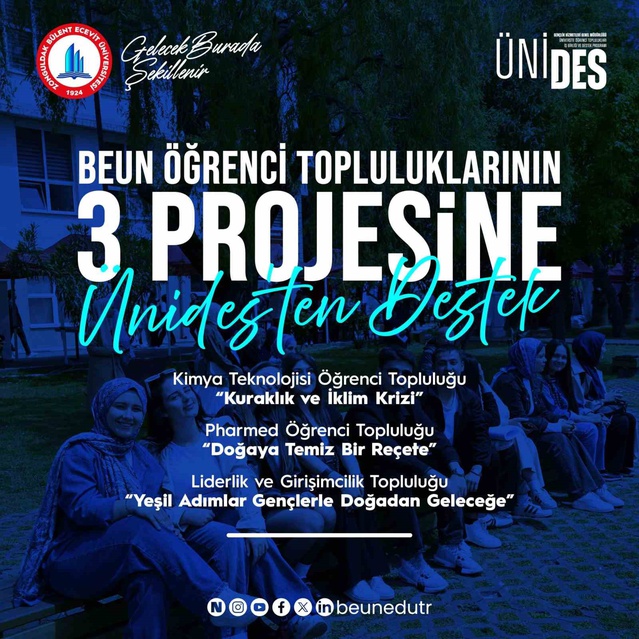 BEUN'un 3 yerel projesi 855 başvuru arasından seçilip ÜNİDES desteği kazandı