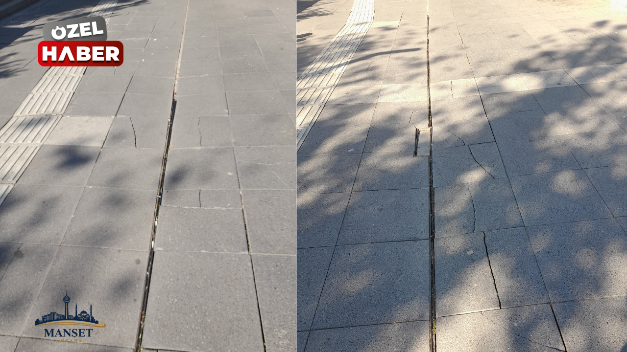 Güvenpark’ta yeni yapılan kaldırımlar bozuldu