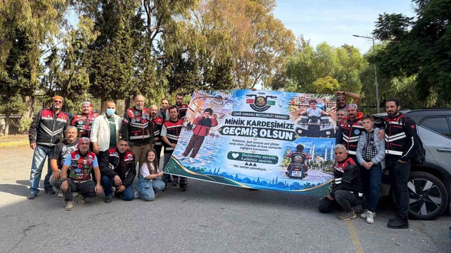 İzmir'de Osmanlı Motosiklet Derneği, lösemili 6 yaşındaki Ali'ye destek oldu