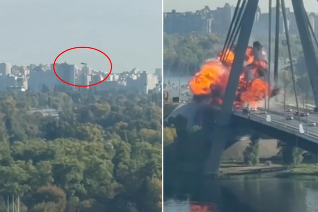 Rusya, Kiev'deki Kuzey Köprüsü'nü vurdu! O anlar saniye saniye kamerada