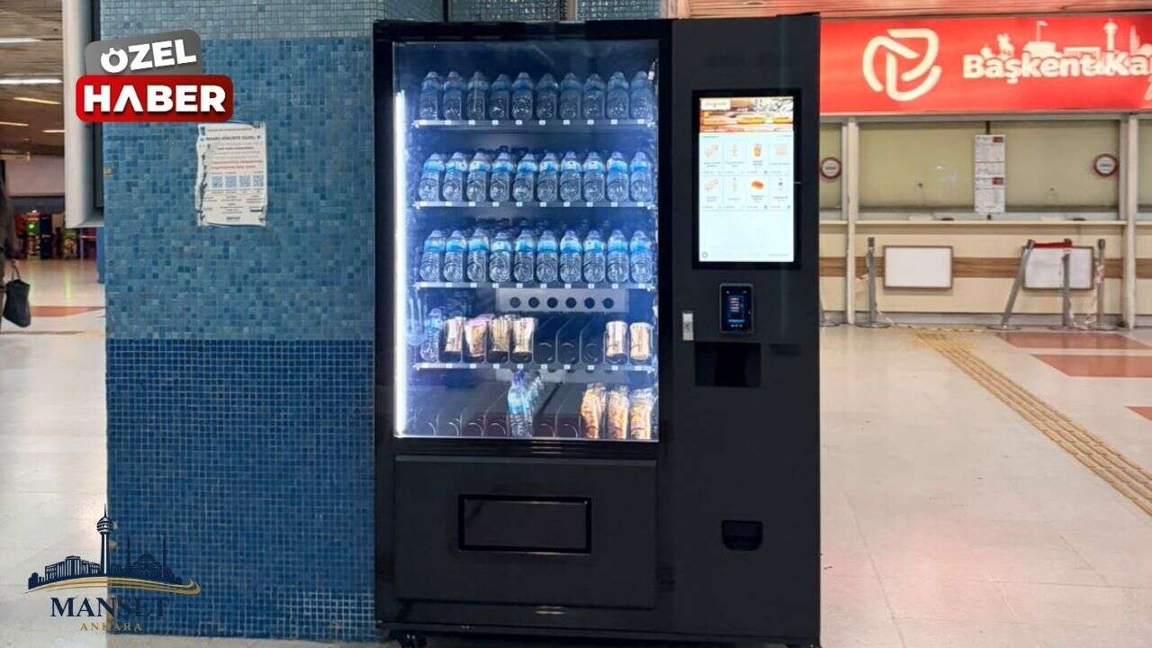 Ankara metrosuna yeni içecek otomatları yerleştirildi