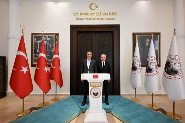 Kırklareli Valisi Turan, Erzurum Valisi Baruş'u Kırklareli'nde ağırladı