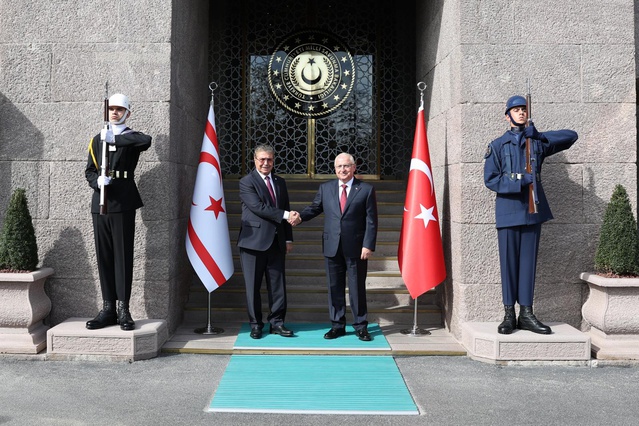 Milli Savunma Bakanı Güler ile KKTC Başbakanı Üstel Bakanlıkta bir araya geldi