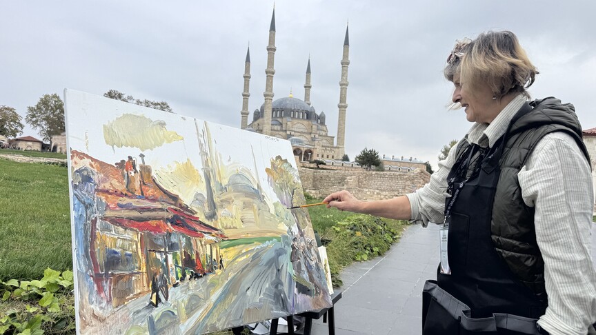 Balkan ressamları Selimiye'yi resmetti
