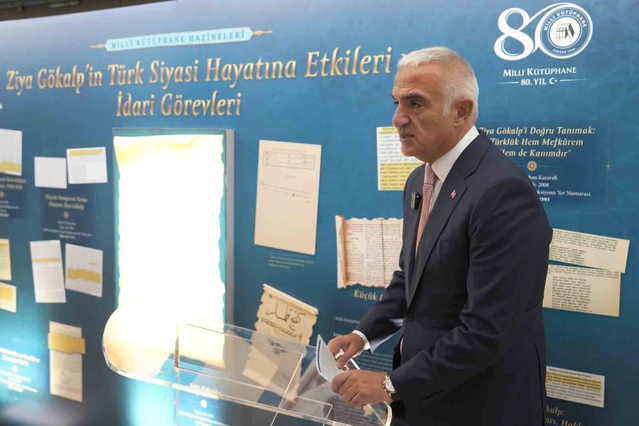 Bakan Ersoy, Ziya Gökalp'in doğumunun 150. yılı sergisinde konuştu