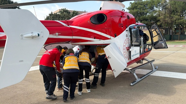 Silopi'de vücudu yanan 56 yaşındaki hasta helikopterle Diyarbakır'a sevk edildi