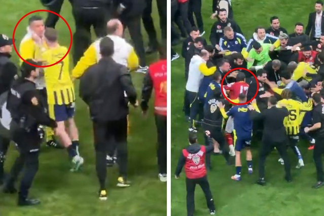 Kerem Aktürkoğlu kendi hocasının yakasına yapıştı, Eren Elmalı yerde yatan futbolcuya tekme attı