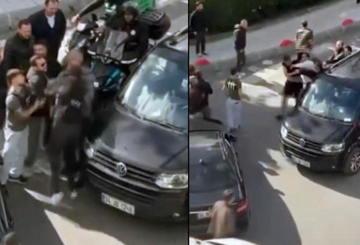 Bayrampaşa meydan muharebesi! Yol verme tartışması kavga dönüştü: Tekmeler havada uçuştu!