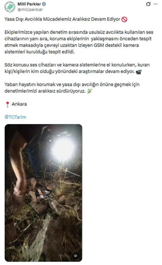 Ankara'da DKMP denetiminde yasa dışı avcılıkta ses cihazı ve GSM'li kamera bulundu