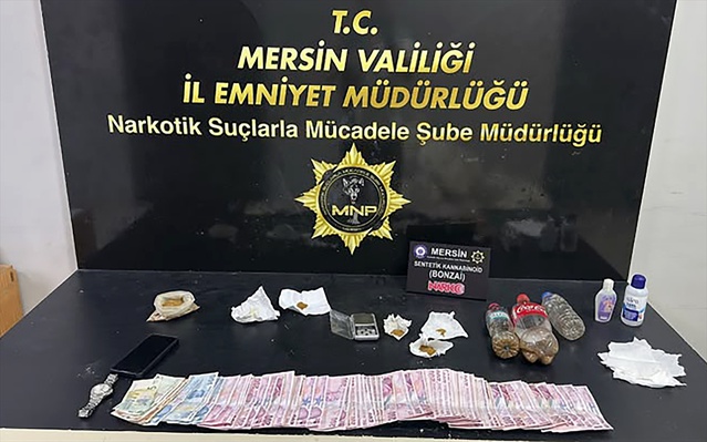 Mersin'de torbacı operasyonunda 2 şüpheli tutuklandı, 40 gram sentetik madde bulundu