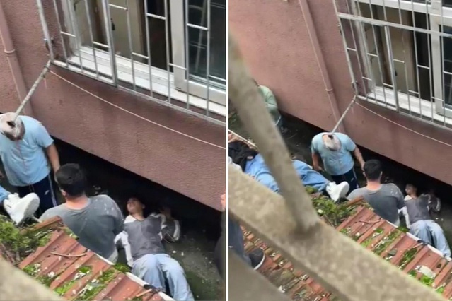 Eve kilitlenen 2 genç kız, sarkıttıkları çarşafla kaçarken 3'üncü kattan düştü