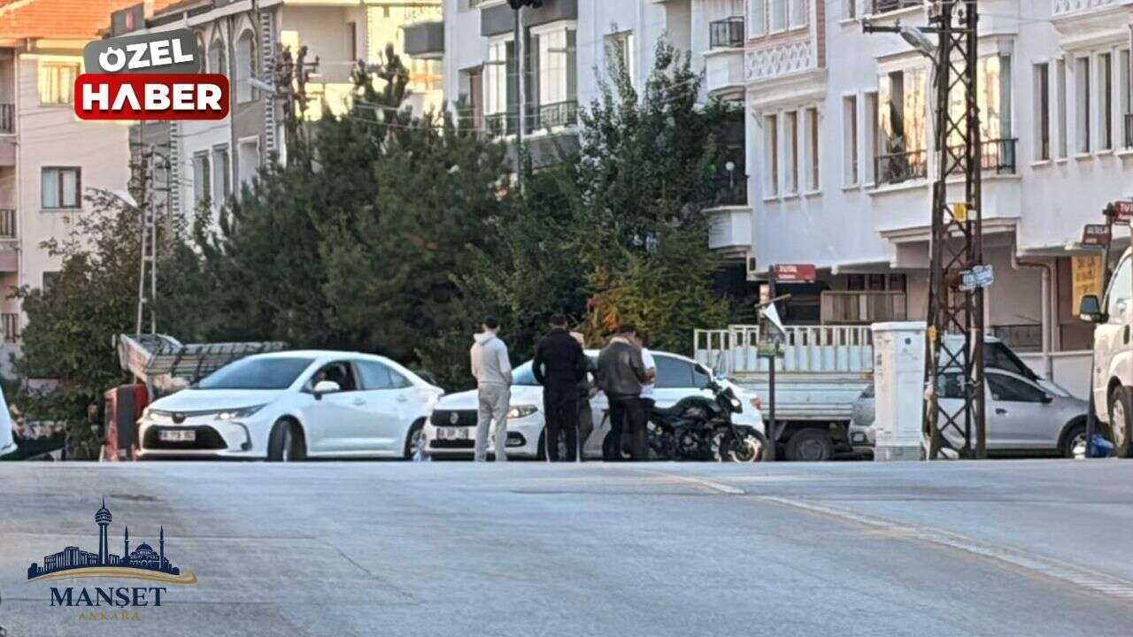 Keçiören’de otomobil ile motosiklet çarpıştı