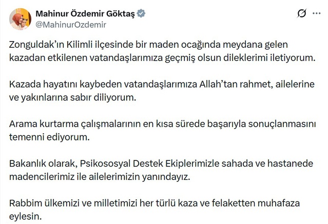 Zonguldak Kilimli'de maden kazasına psikososyal destek ekipleri görevlendirildi