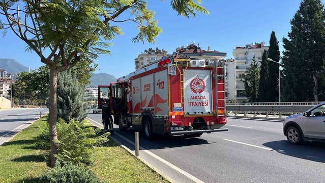Alanya'da aydınlatma direğine çarpan otomobildeki 1 kişi yaralandı, sürücü kaçtı