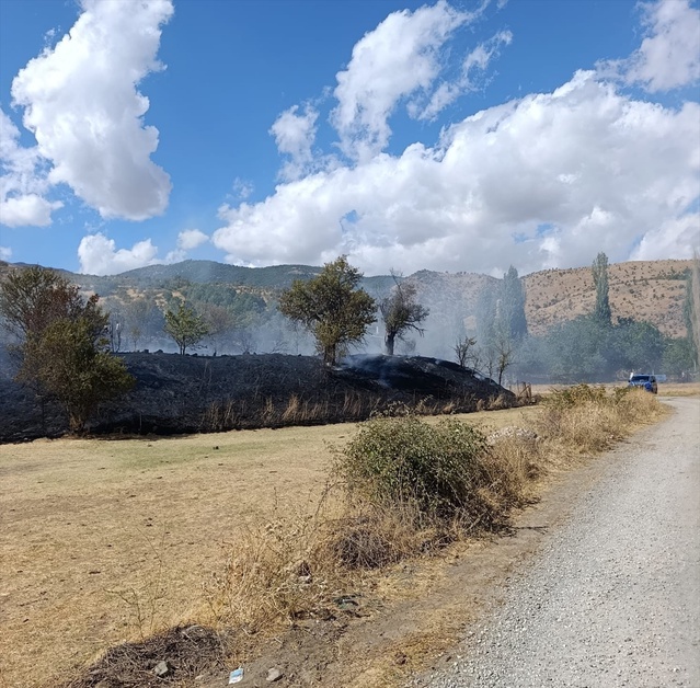 Bitlis Hizan'da otluk alanda çıkan yangın itfaiyece söndürüldü, 3 dönüm zarar gördü