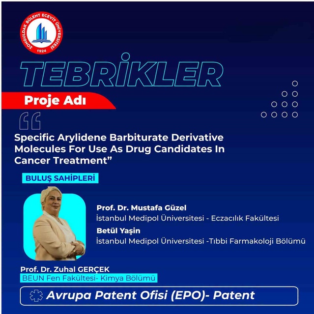Prof. Dr. Zuhal Gerçek'in kanser ilacı buluşu Avrupa Patent'ten tescil onayı aldı