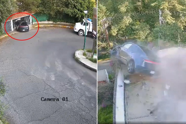 Tesla kontrolden çıktı, bir evin içinden geçip metrelerce aşağı uçtu