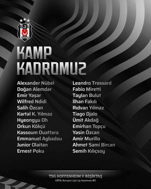 Beşiktaş, gastroenterit tedavisi süren Vlahovic'i Hoffenheim kamp kadrosuna almadı