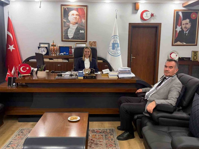 Pazaryeri Belediye Başkanı Tekin, eğitim yatırımlarını Müfettiş Aydın ile görüştü