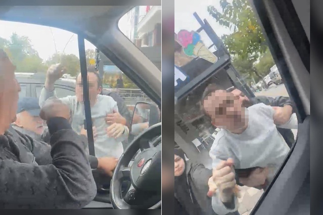 Tokat'ta servis minibüsüne saldırı! Öğrenciler o anları kaydetti