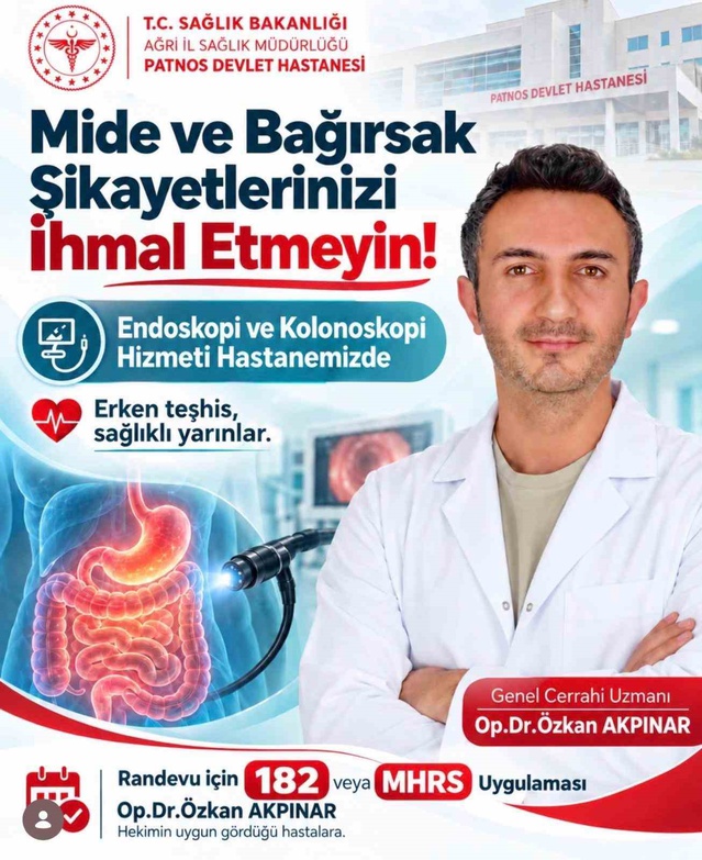 Patnos Devlet Hastanesi'nde endoskopi ve kolonoskopi erken teşhise katkı sağlıyor