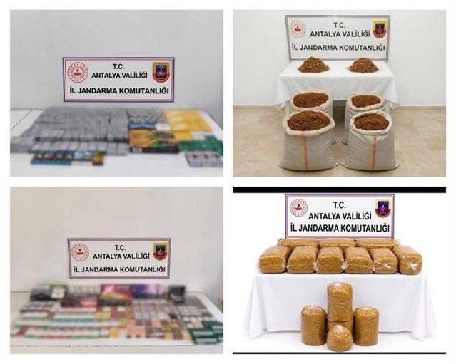 Jandarma Antalya'da kaçak tütünle mücadelede 235 kilogram kıyılmış tütün ele geçirdi