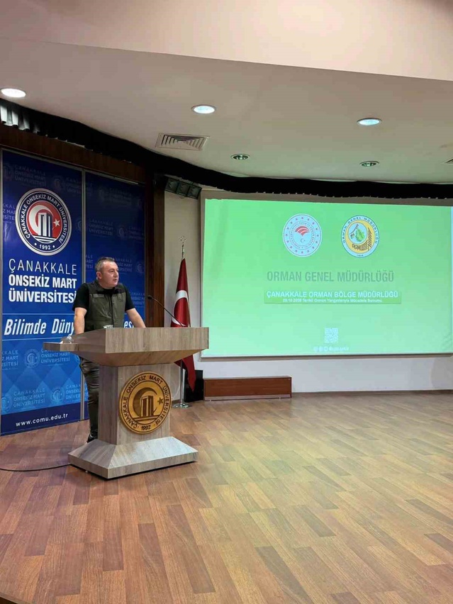 ÇOMÜ'lü öğrencilere yangın farkındalık eğitimini Orman Bölge Müdürlüğü verdi